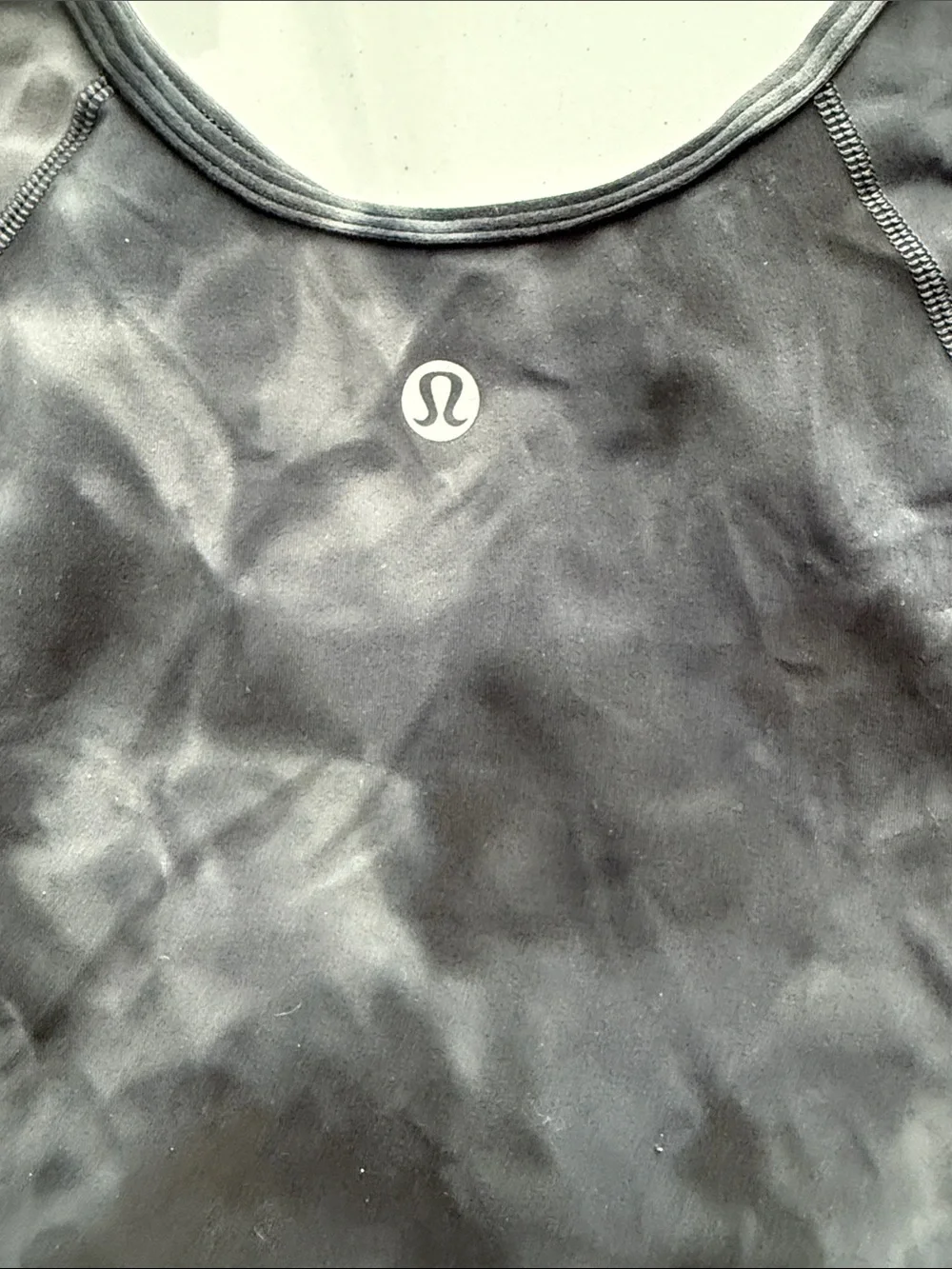 lululemon athletica Long Sleeve V-Neck Crop Top - Charcoal Tie-Dye